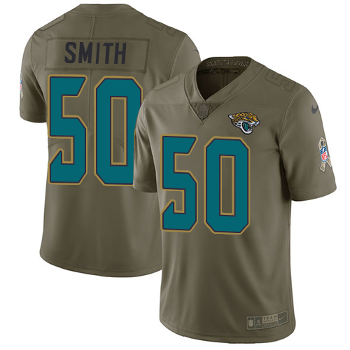 Jacksonville Jaguars #50 Telvin Smith Olive Youth Stitched NFL Limited 2017 Salute to Service Jersey->youth nfl jersey->Youth Jersey